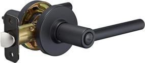 img 4 attached to 🔒 Enhance Your Home Security with the Stylish Matte Black Amazon Basics Contemporary Madison Door Lever with Lock - Privacy at its Finest!