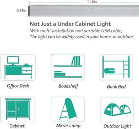 img 1 attached to 🔆 ASOKO Dimmable LED Under Cabinet Lighting: Memory Function, 12inch, Warm White, 3000K | 3M/Magnet Mount | UL Listed Plug | USB Powered | Closet Light Bar | Under Counter Lighting