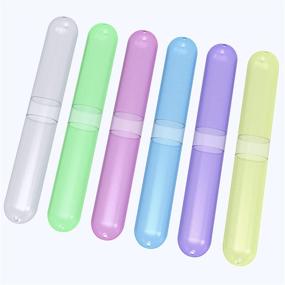 img 3 attached to Compact and Durable: MANSHU 6 Pack Travel Toothbrush Case for Convenient Travels and Everyday Use