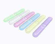 compact and durable: manshu 6 pack travel toothbrush case for convenient travels and everyday use logo