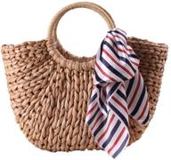 🌞 chic and sustainable summer handbags: natural straw handle handbags for women with wallets and top-handle bags logo