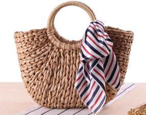 img 2 attached to 🌞 Chic and Sustainable Summer Handbags: Natural Straw Handle Handbags for Women with Wallets and Top-Handle Bags