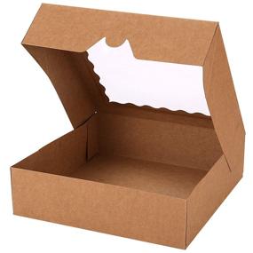 img 2 attached to 🍰 Tcoivs 20-Pack Pie Boxes 12"x12"x2.5", Bakery Boxes with Window for Pies, Muffins, Donuts - Brown