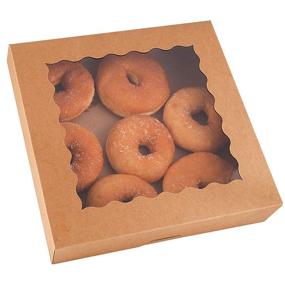 img 1 attached to 🍰 Tcoivs 20-Pack Pie Boxes 12"x12"x2.5", Bakery Boxes with Window for Pies, Muffins, Donuts - Brown