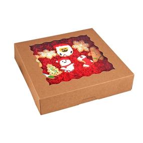 img 4 attached to 🍰 Tcoivs 20-Pack Pie Boxes 12"x12"x2.5", Bakery Boxes with Window for Pies, Muffins, Donuts - Brown