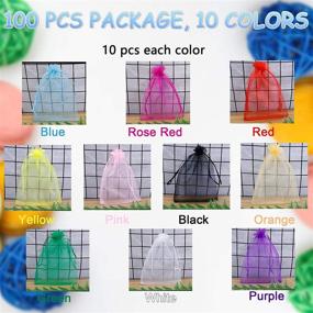 img 1 attached to Organza Packaging Colorful Drawstring Portable