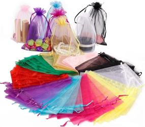 img 4 attached to Organza Packaging Colorful Drawstring Portable