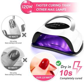 img 1 attached to 💅 Professional 120W UV LED Nail Lamp: Fast Nail Dryer with 36 Lights for Gel Polish, Portable, and Convenient for Home and Salon Use