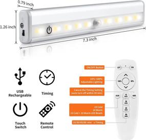 img 1 attached to 🔦 Беспроводные батарейные светильники Otdair (6 штук) с пультом дистанционного управления: перезаряжаемые, беспроводные и регулируемой яркости, с ночным светом, сенсорным управлением - идеальны для кухни, прихожей и лестницы.