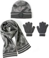 warm winter hat and gloves set for boys - accsa 3pcs kids knit beanie, gloves, and scarf logo