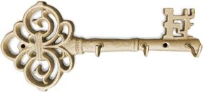 img 4 attached to Rustic Vintage Cast Iron Wall Hooks - Large Skeleton Key Wall Decor by Wallcharmers