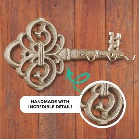 img 1 attached to Rustic Vintage Cast Iron Wall Hooks - Large Skeleton Key Wall Decor by Wallcharmers