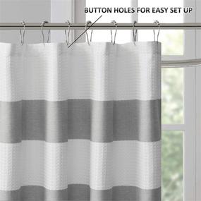 img 2 attached to Enhance Your Bathroom Décor with the Madison Park Spa Waffle Shower Curtain - Water Repellent Treatment, Modern Design in Grey - Standard Size 72X72