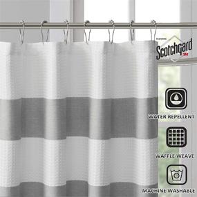 img 3 attached to Enhance Your Bathroom Décor with the Madison Park Spa Waffle Shower Curtain - Water Repellent Treatment, Modern Design in Grey - Standard Size 72X72