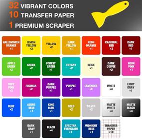 img 2 attached to 🎨 HTVRONT Vinyl for Cricut - 65 Pack Permanent Adhesive Vinyl Sheets Set - 55 12x12 Vinyl Sheets & 10 Transfer Tape Sheets - 35 Colors for Party Decoration, Stickers, Crafts, Car Decals