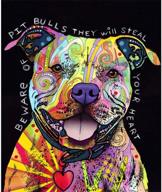 🐶 ezakka diamond painting kits - 5d pitbull dog diamond art | full square drill | home wall decor | 8x10 inches/20x25cm logo