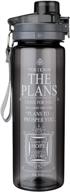 📚 i know the plans" jeremiah 29:11 black plastic water bottle: durable hydration solution логотип