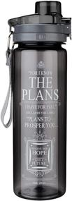 img 3 attached to 📚 I Know the Plans" Jeremiah 29:11 Black Plastic Water Bottle: Durable Hydration Solution