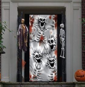 img 3 attached to 🎃 JOYIN 3D Scary Skeleton Door Cover 30” x 72” – Halloween Decoration for Skeleton Door, Window and Wall – Indoor/Outdoor Design