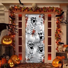 img 2 attached to 🎃 JOYIN 3D Scary Skeleton Door Cover 30” x 72” – Halloween Decoration for Skeleton Door, Window and Wall – Indoor/Outdoor Design