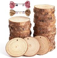 🌲 30 pack of 2.4-2.8 inch natural wood slices with pre-drilled holes - ideal for diy crafts, christmas ornaments, and arts and crafts projects logo