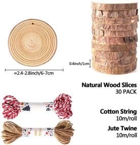 img 1 attached to 🌲 30 Pack of 2.4-2.8 Inch Natural Wood Slices with Pre-drilled Holes - Ideal for DIY Crafts, Christmas Ornaments, and Arts and Crafts Projects