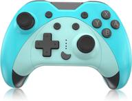 kingear cat controller for nintendo switch, gifts for women men, animal crossing kawaii accessories, wireless game controllers with six gyro axis, baby blue controller for switch logo