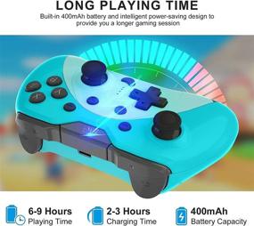 img 1 attached to KINGEAR Cat Controller for Nintendo Switch, Gifts for Women Men, Animal Crossing Kawaii Accessories, Wireless Game Controllers with Six Gyro Axis, Baby Blue Controller for Switch