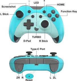 img 3 attached to KINGEAR Cat Controller for Nintendo Switch, Gifts for Women Men, Animal Crossing Kawaii Accessories, Wireless Game Controllers with Six Gyro Axis, Baby Blue Controller for Switch