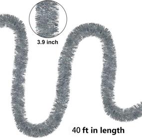 img 3 attached to Lvydec 40ft Silver Tinsel Garland: Sparkling Christmas Tree Decorations for Memorable Holiday Parties, Weddings & Birthdays