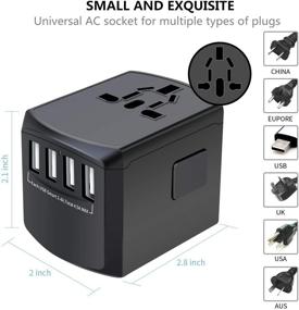 img 2 attached to Global Power Solution: Travel Adapter Universal with 🌍 High Speed 4xUSB- Perfect for Laptops & Cell Phones Worldwide