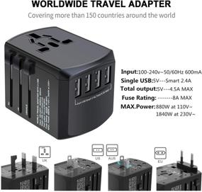 img 3 attached to Global Power Solution: Travel Adapter Universal with 🌍 High Speed 4xUSB- Perfect for Laptops & Cell Phones Worldwide