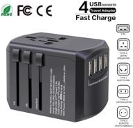 global power solution: travel adapter universal with 🌍 high speed 4xusb- perfect for laptops & cell phones worldwide logo