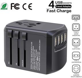 img 4 attached to Global Power Solution: Travel Adapter Universal with 🌍 High Speed 4xUSB- Perfect for Laptops & Cell Phones Worldwide