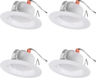 💡 sylvania 4-inch led recessed lighting downlight with trim, dimmable, 7.5w=65w, 600 lumens, warm white 3000k, wet rated, ul listed, energy star certified - pack of 4 (62022) logo