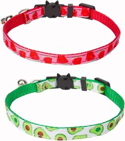 img 1 attached to 🐱 Shop Now: ADOGGO Breakaway Cat Collar with Bell, 4 Pack Summer Fruit Style Kitten Collar Adjustable Cat Collars for Your Kitty Cat