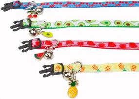 img 3 attached to 🐱 Shop Now: ADOGGO Breakaway Cat Collar with Bell, 4 Pack Summer Fruit Style Kitten Collar Adjustable Cat Collars for Your Kitty Cat