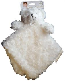 img 2 attached to 🐻 White Bear Security Blanket by Blankets & Beyond with Rosette Design