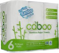 🌿 caboo bamboo paper towels, 6 rolls, eco-friendly sustainable kitchen paper towels with strong 2 ply sheets logo