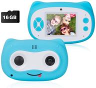 📸 sunglife kids camera: dual digital camera for boys gifts, 8.0mp rechargeable children camcorder with 2.8'' screen, 4x digital zoom – ideal gift for 3-12 year old girls boys party outdoor (blue) logo