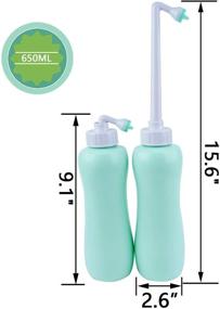 img 2 attached to 🚽 Portable Bidet for Toilet - Handheld Personal Bidet On-The-Go - Travel Bide with Extra Long Pointed Nozzle Spray - Perfect for Childbirth, Personal Hygiene, Outdoor Adventures, Camping - Includes Travel Bag - 650ml/22oz - Green