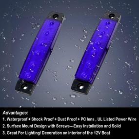 img 1 attached to Shangyuan LED Внутренние осветительные приборы для лодок, узкий светодиодный полосковый светильник - Усиленное освещение вежливости, кабины и навигации синим цветом (набор из 2)