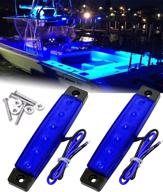 shangyuan led внутренние осветительные приборы для лодок, узкий светодиодный полосковый светильник - усиленное освещение вежливости, кабины и навигации синим цветом (набор из 2) логотип