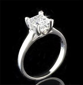 img 3 attached to 💍 Supreme 1.5 Carat Realistic Princess Cut Simulated Diamond Ring | Platinum Plated 925 Silver - Top Grade