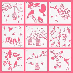 img 4 attached to 🐦 YASUOA Bird Stencils: 9 Pieces of Reusable Flying Birds Stencils for Painting Walls, DIY Nature Home Decor and Wood Signs