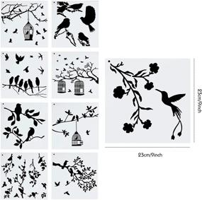 img 1 attached to 🐦 YASUOA Bird Stencils: 9 Pieces of Reusable Flying Birds Stencils for Painting Walls, DIY Nature Home Decor and Wood Signs