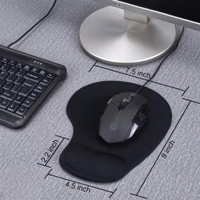 img 3 attached to 🖱️ JIKIOU 2 Pack Ergonomic Mouse Pad with Gel Wrist Rest Support, Comfortable Non-Slip PU Base for Computer Laptop Home Office Travel, Small Size (9 x 7.5 inch), Black