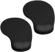 🖱️ jikiou 2 pack ergonomic mouse pad with gel wrist rest support, comfortable non-slip pu base for computer laptop home office travel, small size (9 x 7.5 inch), black logo