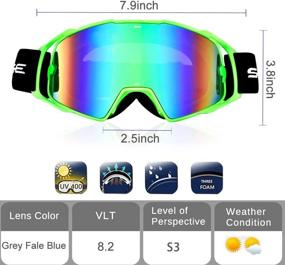 img 3 attached to 🔍 Green MX Goggles - Adult Motocross Goggles with Windproof, Dustproof, and UV Protection for Dirt Bikes