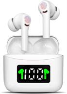 🎧 funwict wireless earbuds bluetooth 5.2 headphones - touch control, true active noise cancelling, built-in mics, ipx5 waterproof, stereo earphones with charging case (white) logo